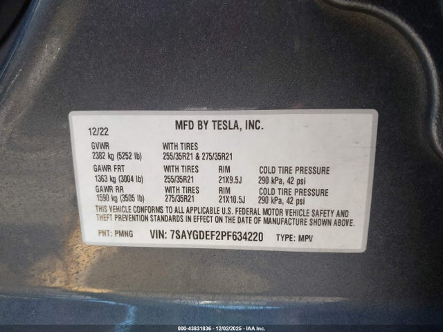 2023 TESLA MODEL Y 7SAYGDEF2PF634220 Photo 8