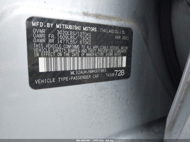 2021 MITSUBISHI MIRAGE ML32AUHJ5MH007983 Photo 8