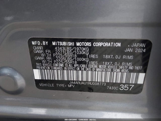 2024 MITSUBISHI OUTLANDER SPORT JA4ARUAU1RU008773 Photo 8
