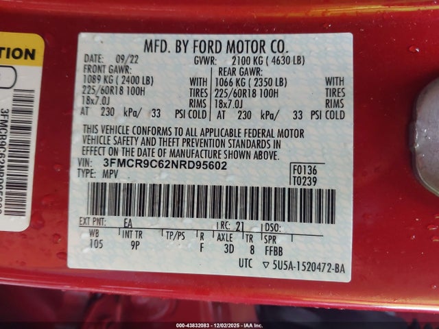 2022 FORD BRONCO SPORT 3FMCR9C62NRD95602 Photo 8