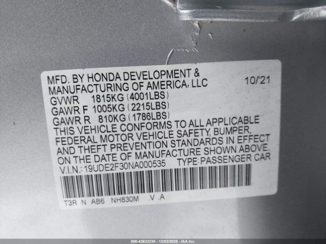 2022 ACURA ILX 19UDE2F30NA000535 Photo 8