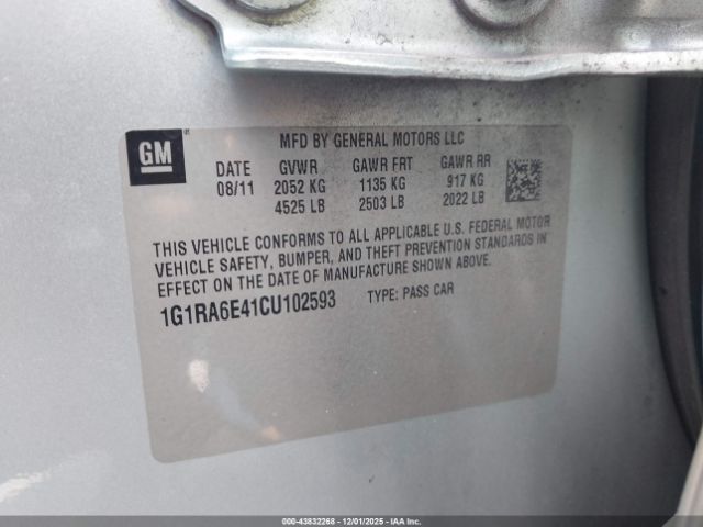 2012 CHEVROLET VOLT 1G1RA6E41CU102593 Photo 8