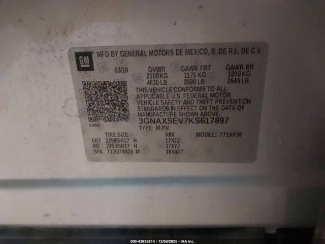 2019 CHEVROLET EQUINOX 3GNAXSEV7KS617897 Photo 8
