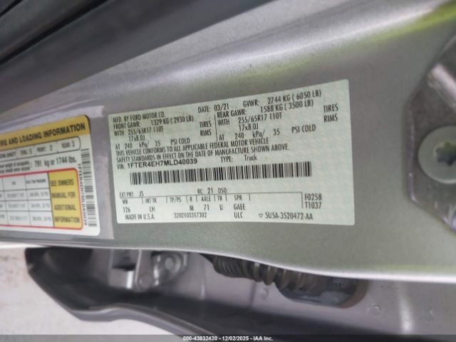 2021 FORD RANGER 1FTER4EH7MLD40039 Photo 8