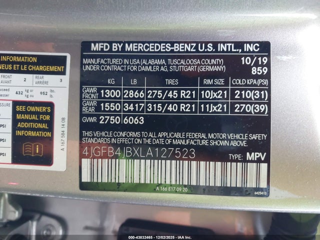 2020 MERCEDES-BENZ GLE 350 4JGFB4JBXLA127523 Photo 8