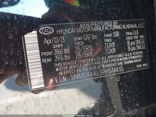 Hyundai Santa Fe Limited 2023 5NMS44AL3PH576835 Image 9