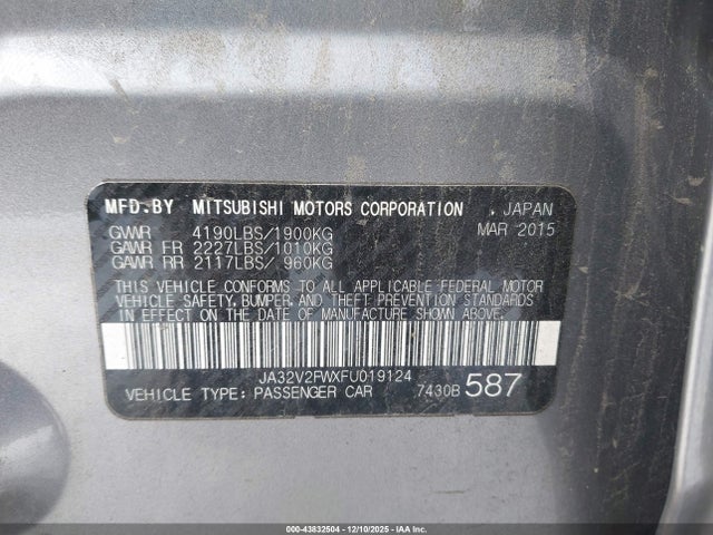 2015 MITSUBISHI LANCER JA32V2FWXFU019124 Photo 8