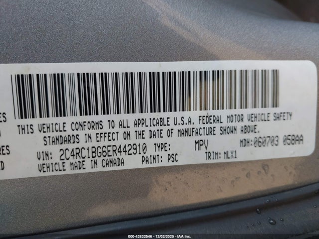 2C4RC1BG6ER442910 Chrysler Town &amp; Country Touring