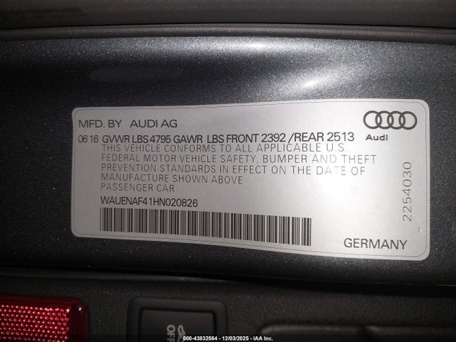 2017 AUDI A4 WAUENAF41HN020826 Photo 8