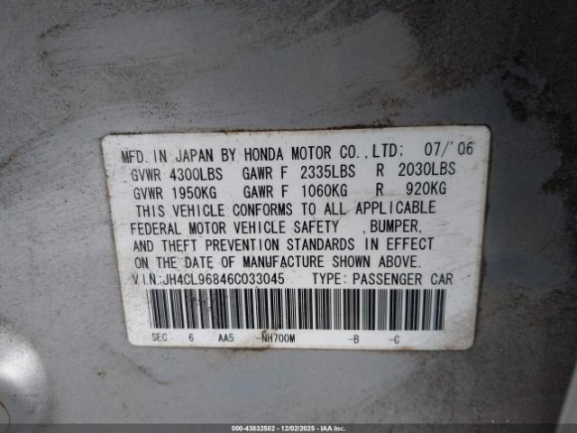 2006 ACURA TSX JH4CL96846C033045 Photo 8