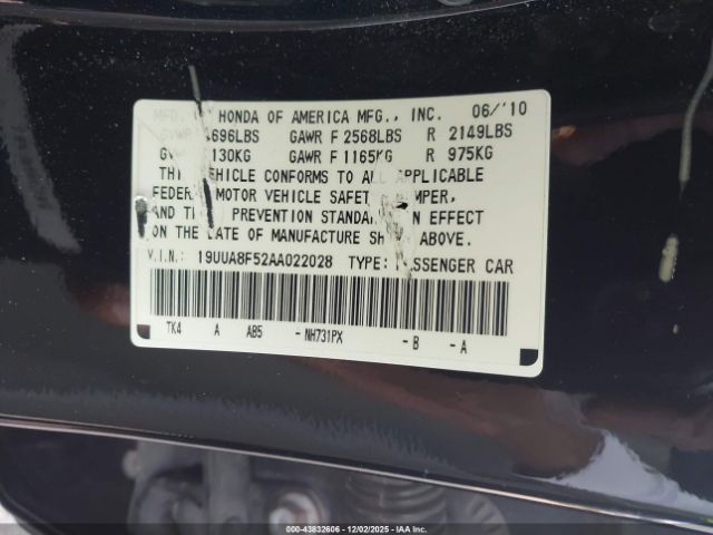 2010 ACURA TL 19UUA8F52AA022028 Photo 8