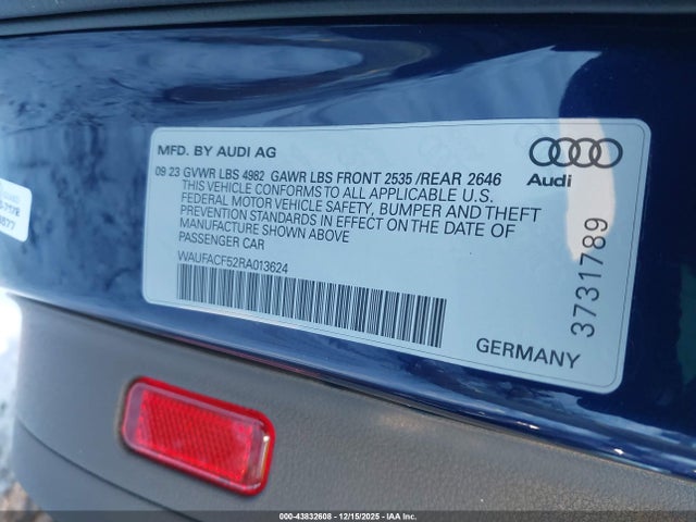 2024 AUDI A5 SPORTBACK WAUFACF52RA013624 Photo 8