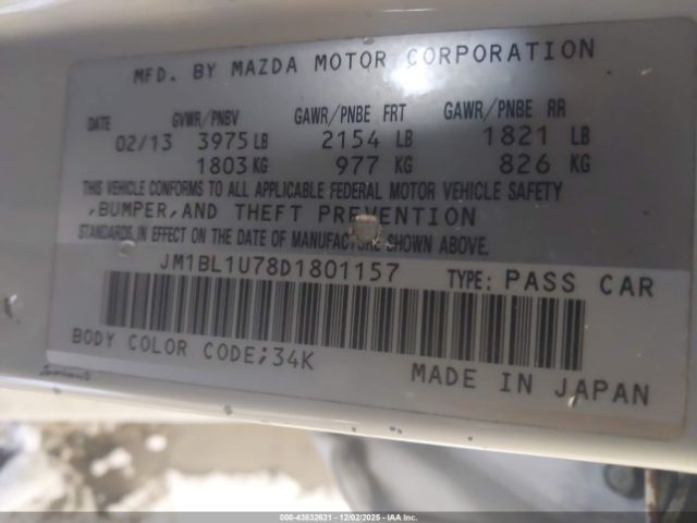2013 MAZDA MAZDA3 JM1BL1U78D1801157 Photo 8