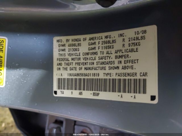 2009 ACURA TL 19UUA86569A011819 Photo 8