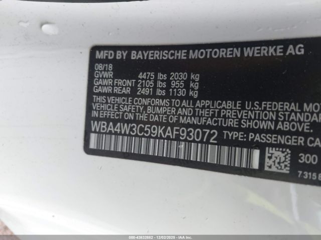 2019 BMW 430I WBA4W3C59KAF93072 Photo 8
