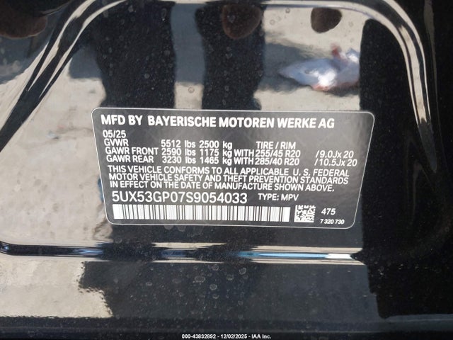 2025 BMW X3 5UX53GP07S9054033 Photo 8