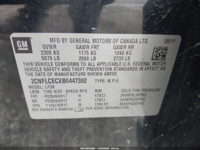 2011 CHEVROLET EQUINOX 2CNFLCECXB6447382 Photo 8