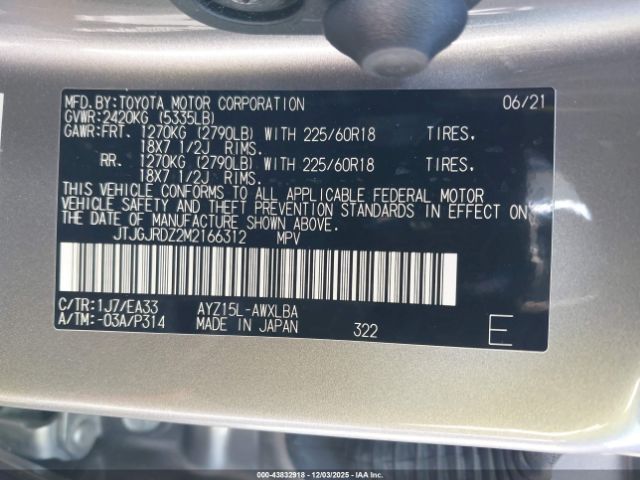 2021 LEXUS NX 300H JTJGJRDZ2M2166312 Photo 8