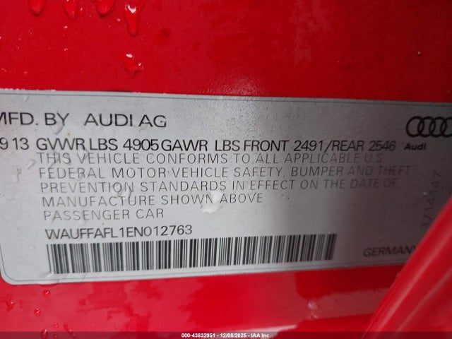 2014 AUDI A4 WAUFFAFL1EN012763 Photo 8