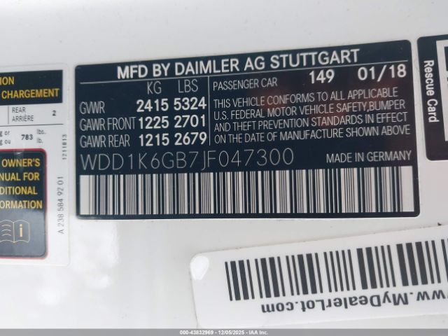 2018 MERCEDES-BENZ E 400 WDD1K6GB7JF047300 Photo 8