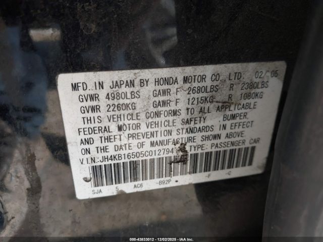 2005 ACURA RL JH4KB16505C012794 Photo 8