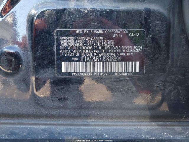 2018 SUBARU WRX STI JF1VA2M67J9838994 Photo 8