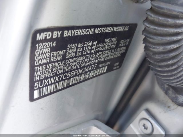 2015 BMW X3 5UXWX7C56F0K34477 Photo 8