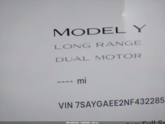 2022 TESLA MODEL Y 7SAYGAEE2NF432285 Photo 6