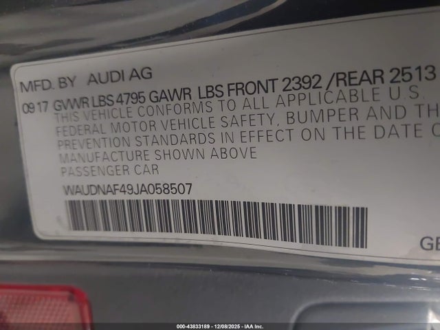 2018 AUDI A4 WAUDNAF49JA058507 Photo 8