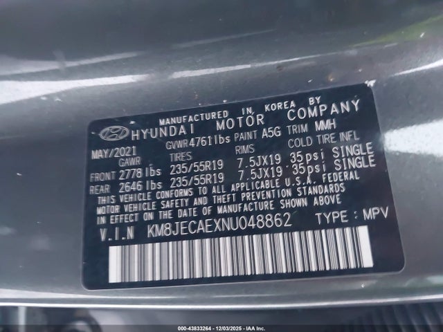 2022 HYUNDAI TUCSON KM8JECAEXNU048862 Photo 8