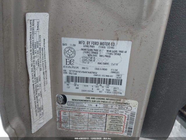 2010 FORD F-150 1FTFW1EV9AFA87852 Photo 8