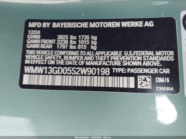 2025 MINI HARDTOP WMW13GD05S2W90198 Photo 8