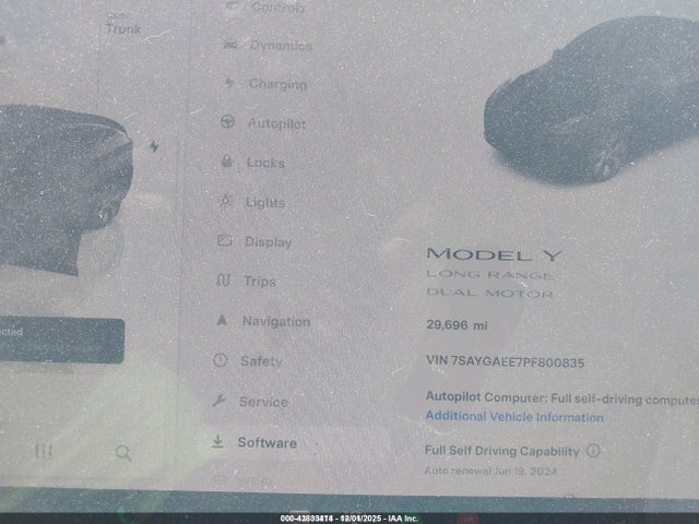 Продаж на аукціоні авто 2023 Tesla Model Y Awd/long Range Dual Motor All-wheel Drive, vin: 7SAYGAEE7PF800835, номер лоту: 43833414