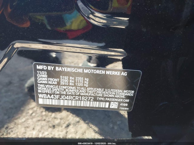 WBA43FJ04RCR18272 BMW 530I
