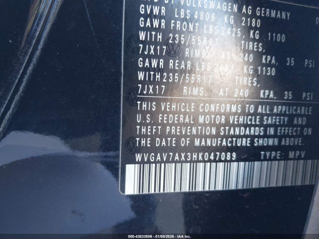 2017 VOLKSWAGEN TIGUAN WVGAV7AX3HK047089 Photo 8