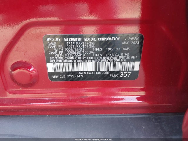 2023 MITSUBISHI OUTLANDER SPORT JA4ARUAU0PU013055 Photo 8