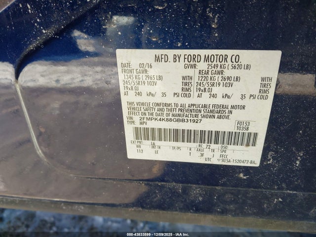 2016 FORD EDGE 2FMPK4K88GBB31927 Photo 8