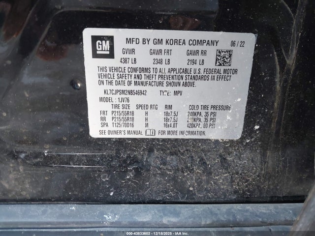 2022 CHEVROLET TRAX KL7CJPSM2NB546942 Photo 8