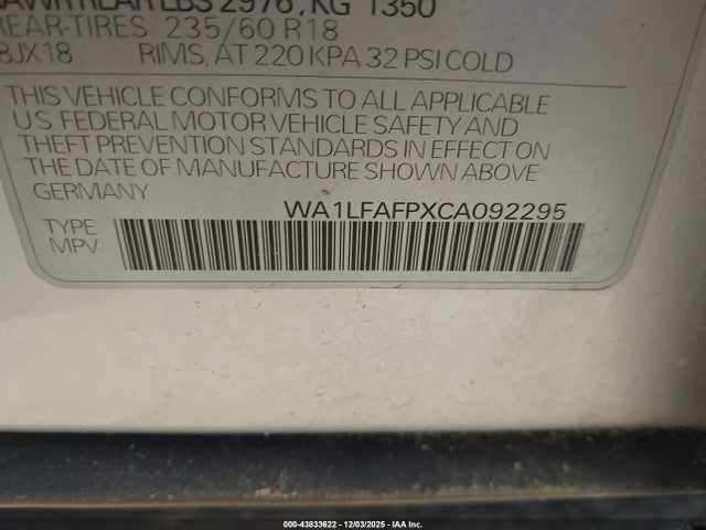 2012 AUDI Q5 WA1LFAFPXCA092295 Photo 8