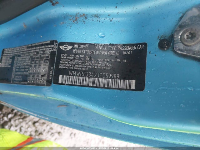 2003 MINI COOPER S WMWRE33423TD59989 Photo 8