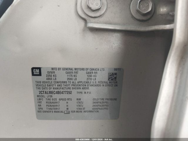 2011 GMC TERRAIN 2CTALMEC4B6477292 Photo 8