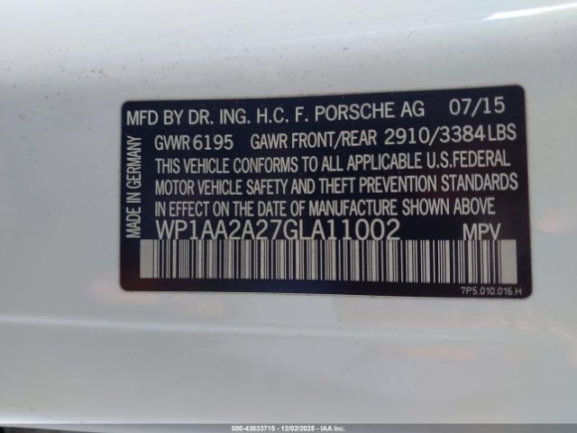 2016 PORSCHE CAYENNE WP1AA2A27GLA11002 Photo 8