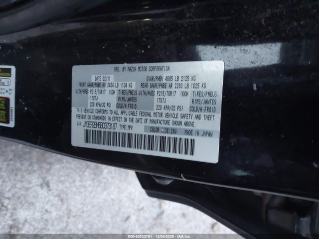 Aukcja sprzedaży 2011 Mazda Cx-7 I Sport, vin: JM3ER2BM6B0373187, numer aukcji: 43833791