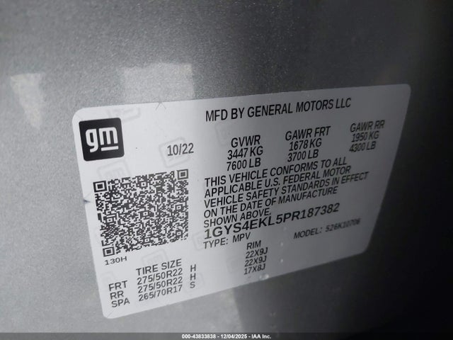 2023 CADILLAC ESCALADE 1GYS4EKL5PR187382 Photo 8