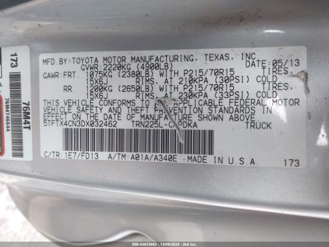 2013 TOYOTA TACOMA 5TFTX4CN3DX032462 Photo 8