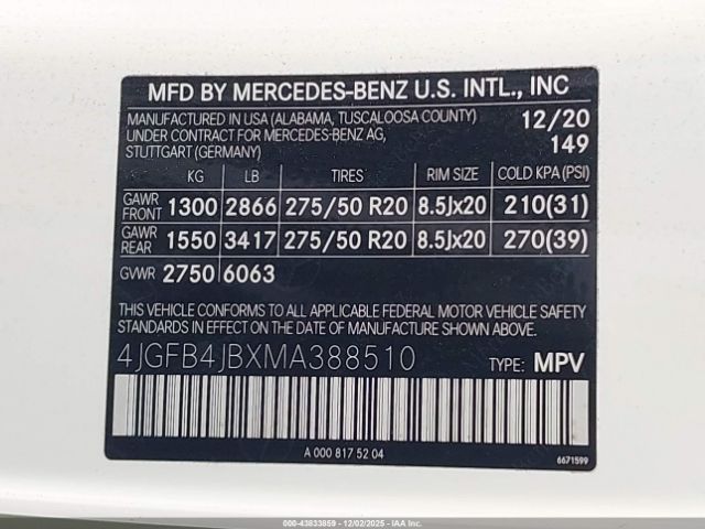 2021 MERCEDES-BENZ GLE 350 4JGFB4JBXMA388510 Photo 8