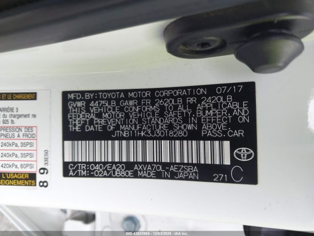 2018 TOYOTA CAMRY JTNB11HK3J3018280 Photo 8