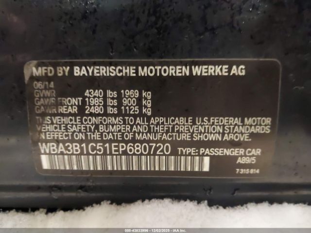 2014 BMW 320I WBA3B1C51EP680720 Photo 8