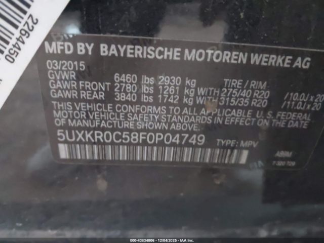 2015 BMW X5 5UXKR0C58F0P04749 Photo 8