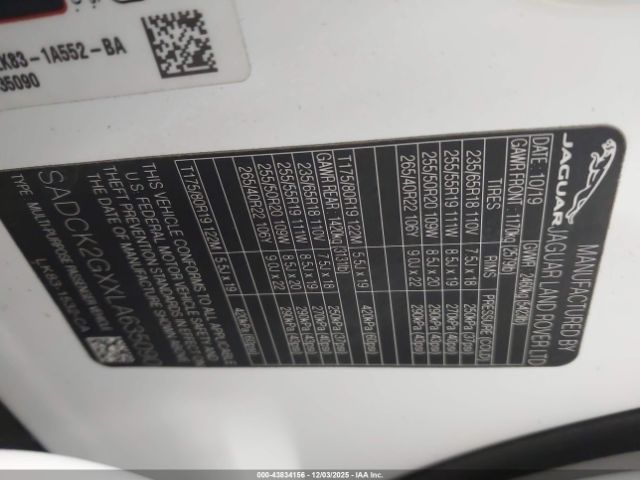 2020 JAGUAR F-PACE SADCK2GXXLA635090 Photo 8